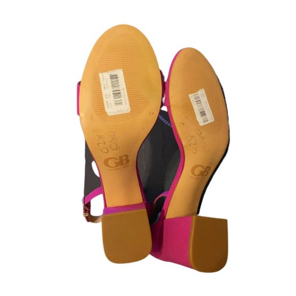 Gianni Bini Suede Sandals Block Heel Fuchsia - Size 6 - Picture 3 of 3